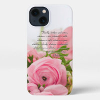 Pastel Pink Bouquet of Flowers Bible Verse