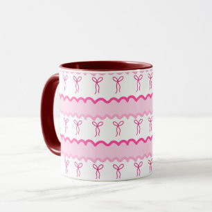 Pastel Pink Bow Seamless Pattern – Cute Aesthetic  Mug