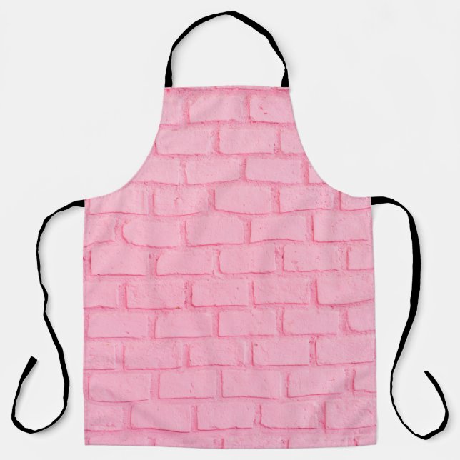 Pastel pink brick background wall texture. pink re apron (Front)