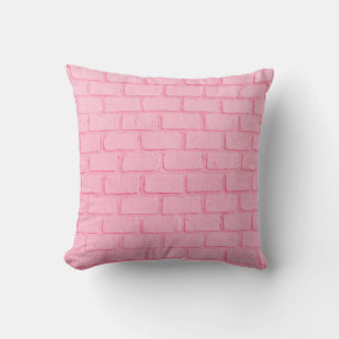 Pastel pink brick background wall texture. pink re cushion