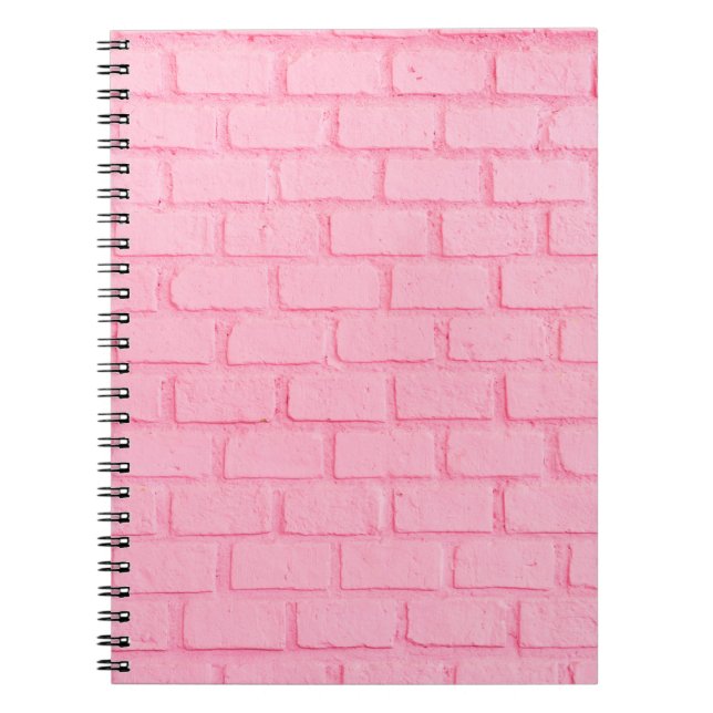 Pastel pink brick background wall texture. pink re notebook (Front)