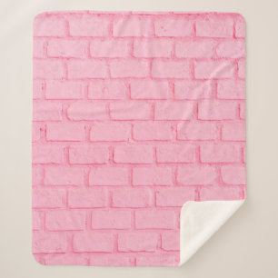Pastel pink brick background wall texture. pink re sherpa blanket