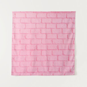 Pastel pink brick background wall texture. pink re tapestry