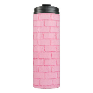 Pastel pink brick background wall texture. pink re thermal tumbler