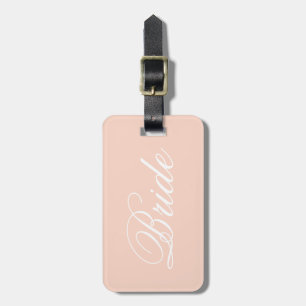 Pastel Pink Bride Travel Luggage Tag