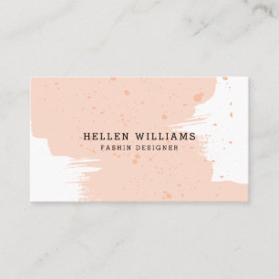 Pastel pink brushstroke modern design business card