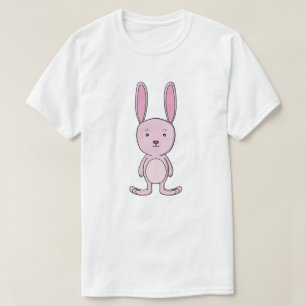 Pastel Pink Bunny Cartoon Character T-Shirt