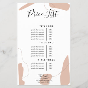 Pastel Pink Business Price List Design Flyer