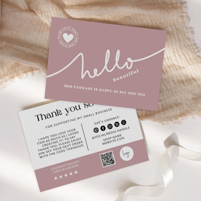 Pastel Pink Business Thank You Card (Creator Uploaded)