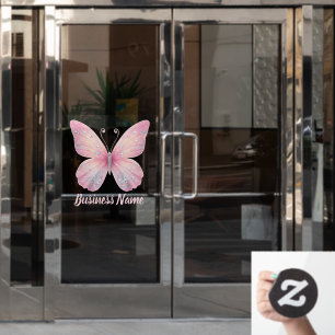 pastel pink Butterfly logo Window Cling