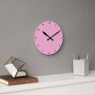Pastel Pink Button Round Clock