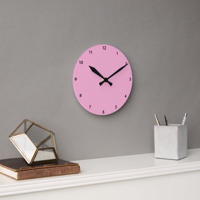 Pastel Pink  Button Round Clock (Office)