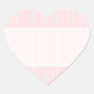 Pastel Pink Candy Stripes. Heart Sticker