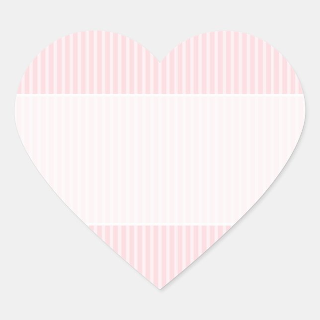 Pastel Pink Candy Stripes. Heart Sticker (Front)