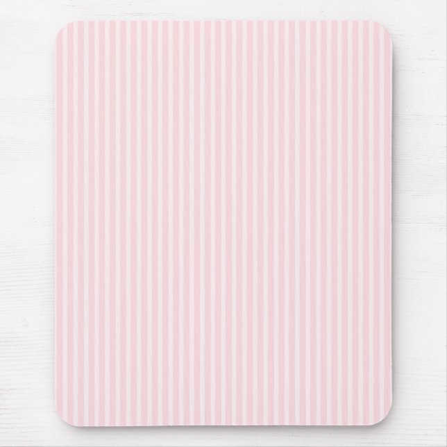 Pastel Pink Candy Stripes. Mouse Mat (Front)