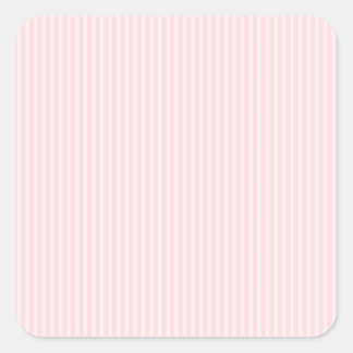 Pastel Pink Candy Stripes. Square Sticker