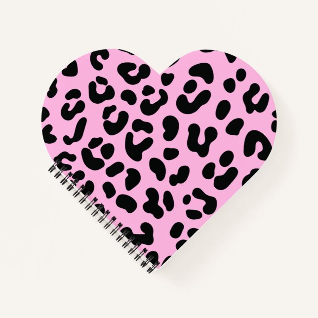 Pastel Pink Cheetah Print Notebook (Front)