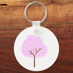 Pastel Pink Cherry Blossom Tree Floral Gift Key Ring