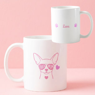 Pastel Pink Chihuahua Custom Name Dog Mom Mug