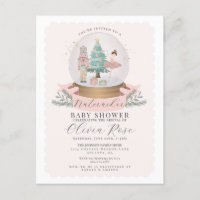 Pastel Pink Christmas Nutcracker girl baby shower