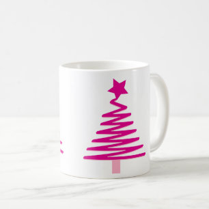 Pastel Pink Christmas Tree Coffee Mug