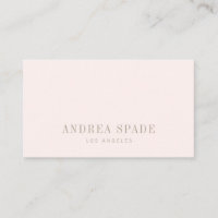 Pastel Pink Classic and Chic Business Card