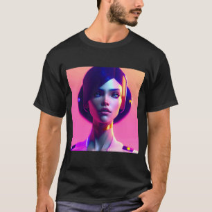 Pastel Pink Colours Multicolor Dynamic Woman Orang T-Shirt