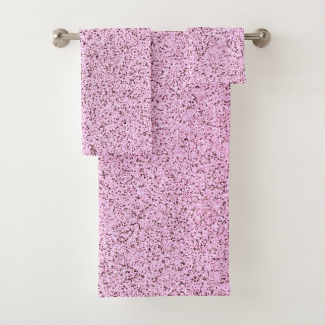 Pastel Pink Concrete Texture Bath Towel Set (Insitu)