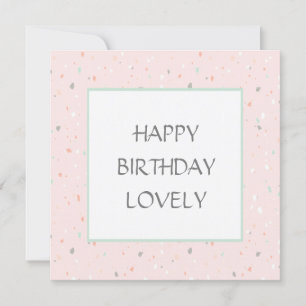 pastel pink confetti happy birthday lovely card
