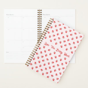 Pastel Pink Coquette Strawberry Personalised Planner