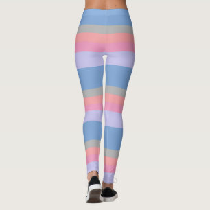 pastel pink coral grey blue purple color block leggings