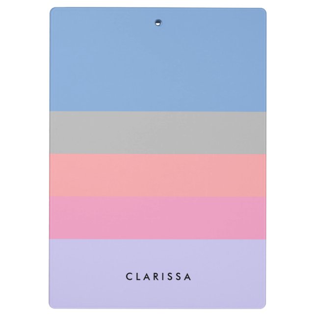 pastel pink coral grey blue purple colour block clipboard (Back)