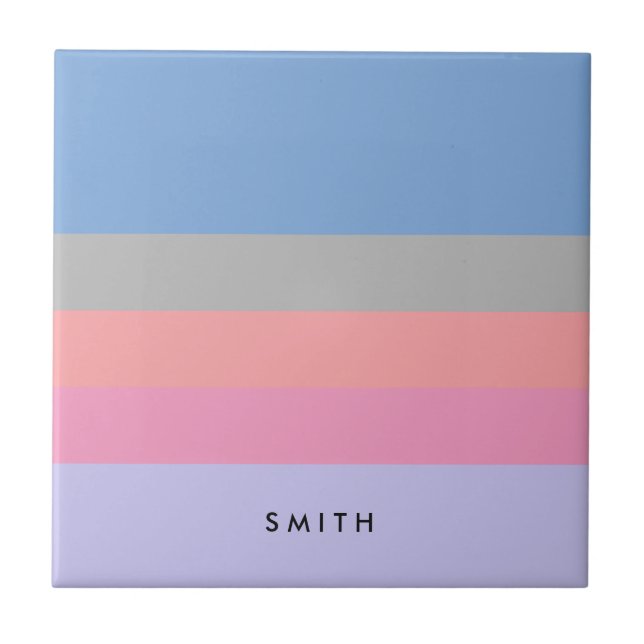 pastel pink coral grey blue purple colour block tile (Front)