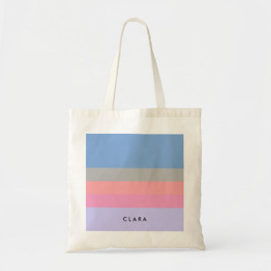 pastel pink coral grey blue purple colour block tote bag