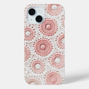 Pastel Pink Crochet iPhone 15 Case