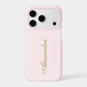 Pastel Pink Custom Gold Name Calligraphy Minimal