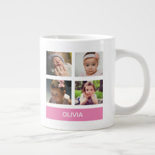 Pastel Pink Custom Photo – Personalised Large Coffee Mug
