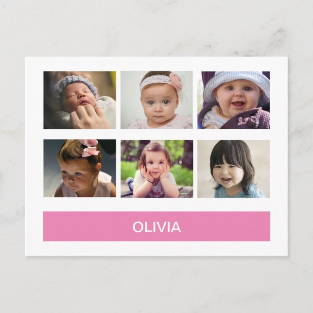 Pastel Pink Custom Photo – Personalised Postcard (Front)