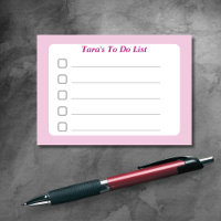 Pastel Pink Custom To Do List Sticky