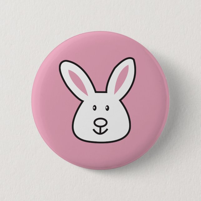 Pastel Pink Cute Easter Bunny Illustration 6 Cm Round Badge (Front)