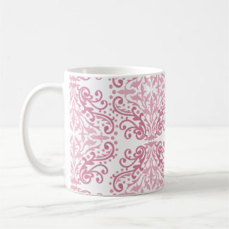Pastel Pink Damask Coffee Mug