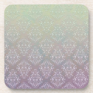 Pastel Pink Damask Pattern Coaster