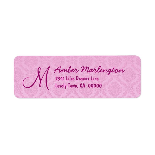 Pastel Pink Damask Wedding R771 (Front)