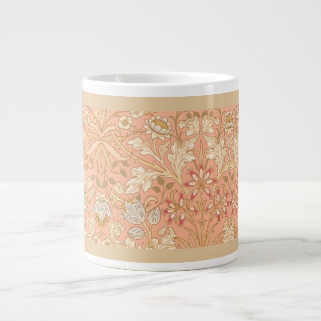 Pastel Pink Decorative Flowers  Large Coffee Mug (Front)