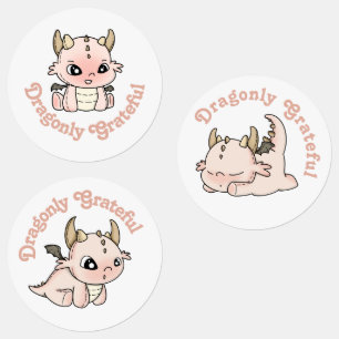 Pastel pink dragon baby thankful sticker 