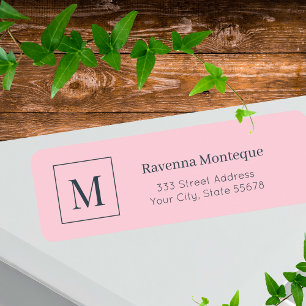 Pastel Pink Elegant Personalised Monogram Name