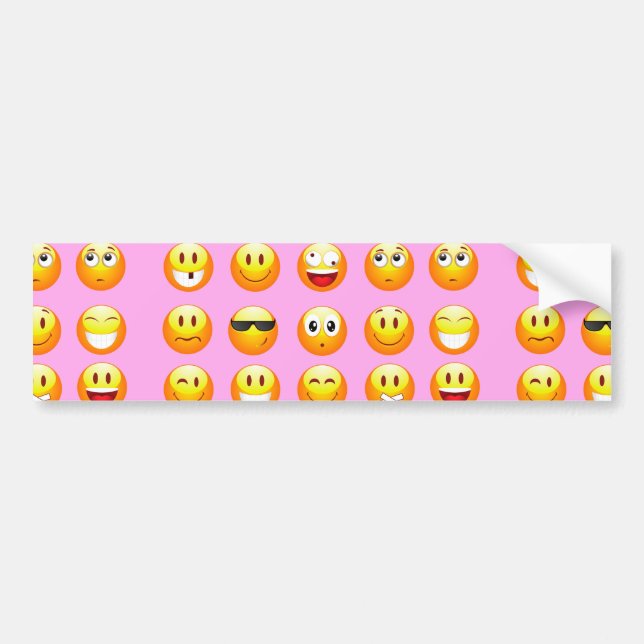 pastel pink emoji bumper sticker (Front)
