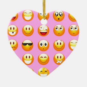 pastel pink emoji ceramic tree decoration