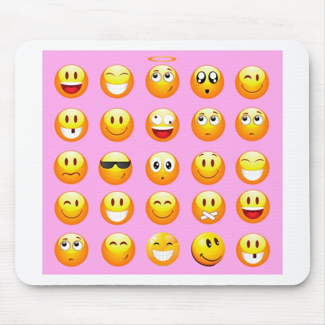 pastel pink emoji mouse mat (Front)