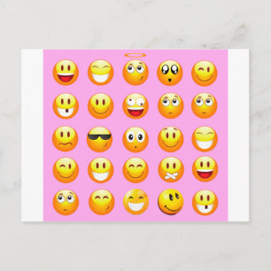 pastel pink emoji postcard